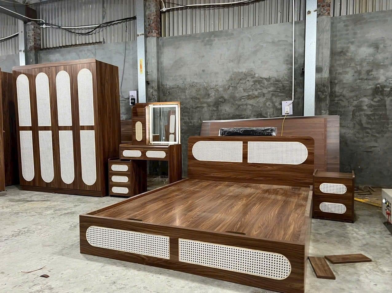 Combo phòng ngủ giường tủ phong hiện đại